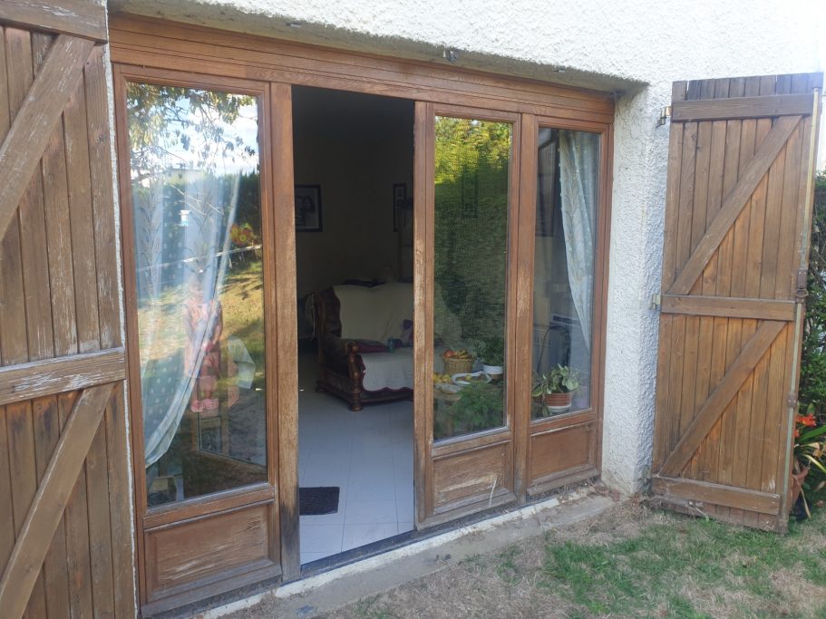 Baie vitrée PVC avant / après