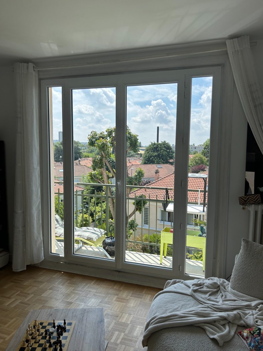 Porte-fenêtre PVC avant / après