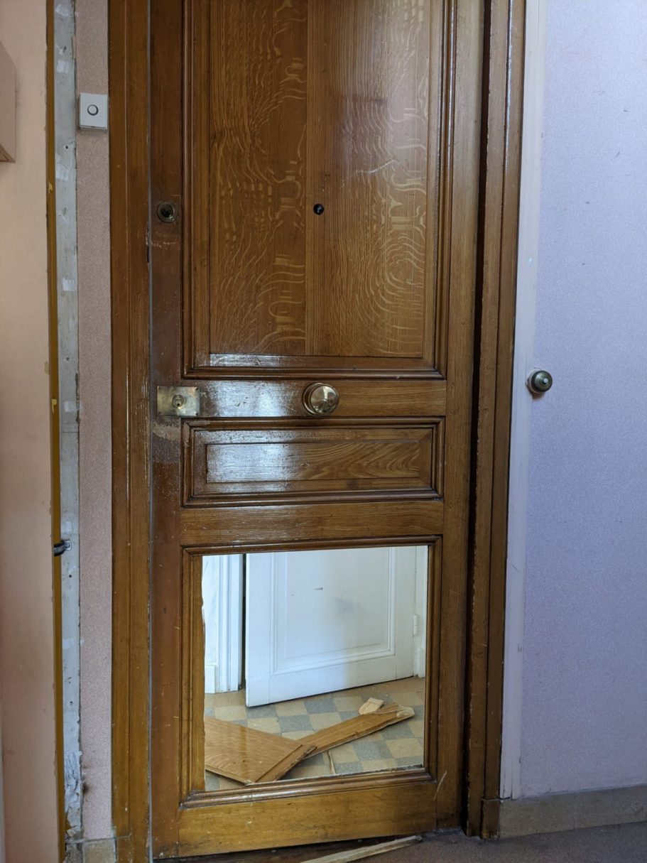 Bloc-porte blindé suite à éffraction avant / après